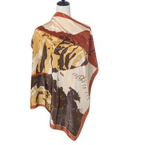 Vintage Desert Canyon Scenic 80's- 90s Western Landscape Satin Scarf